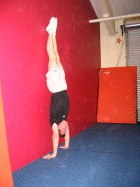 Handstand facing away from the wall, proper position